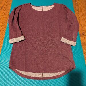 Maroon 3/4 Sleeve Top Small